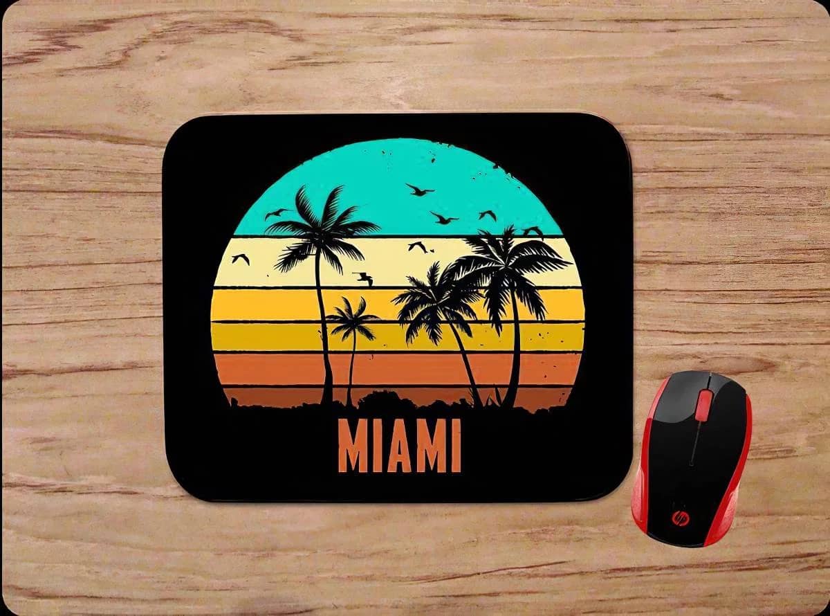 Retro Miami Florida Palm Trees Mouse Pads