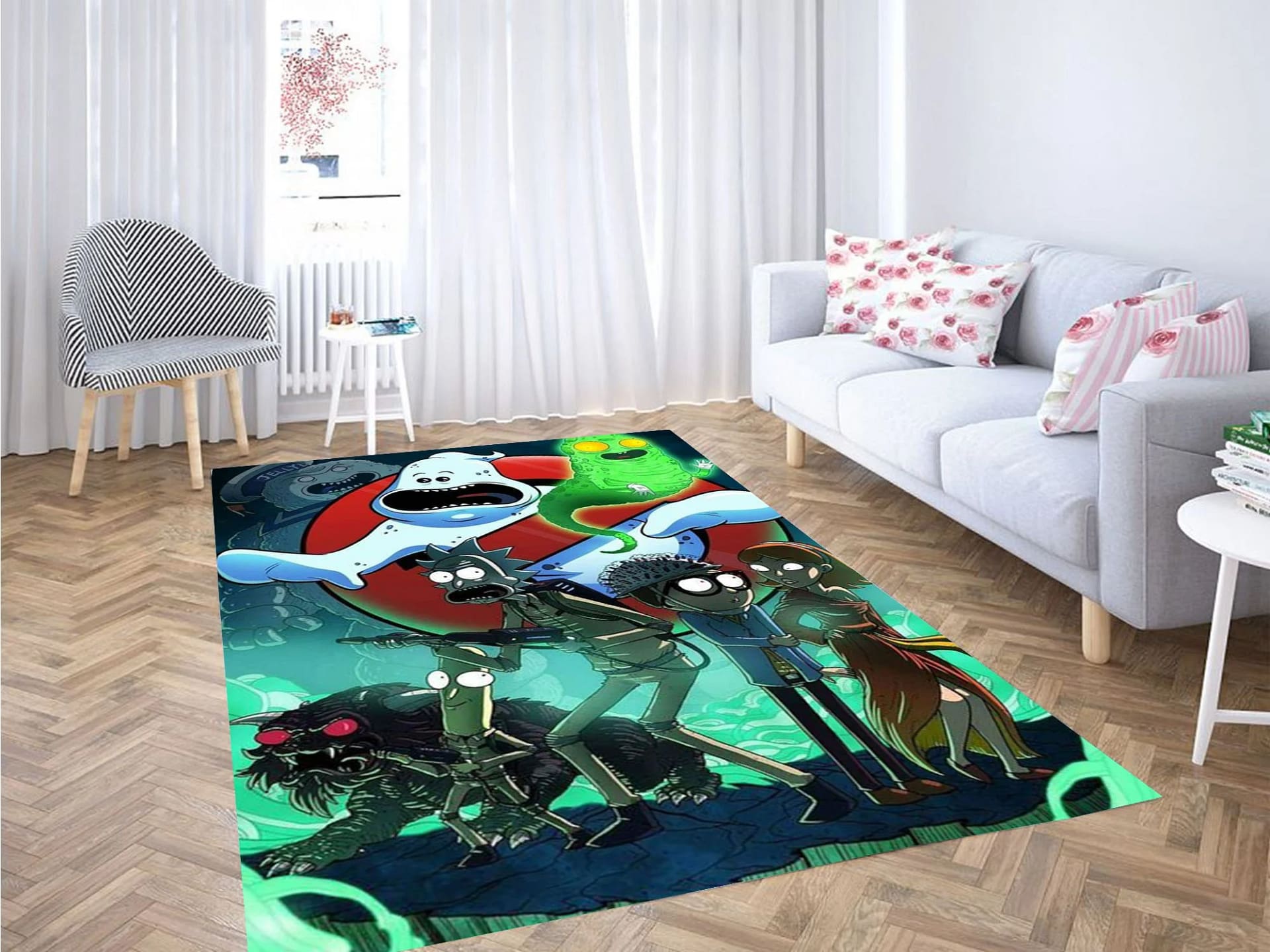 Rick And Morty Ghostbuster Carpet Rug