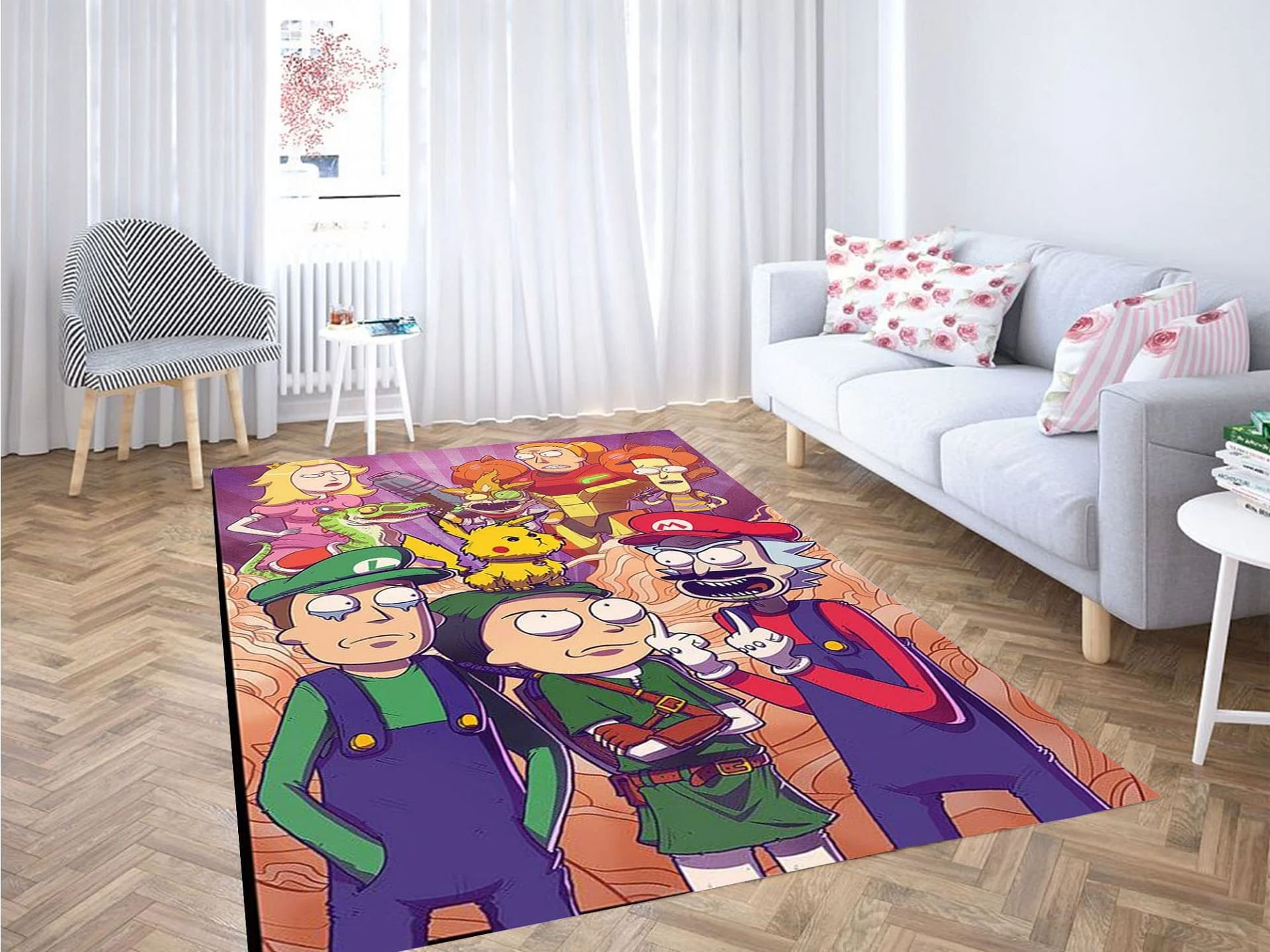 Rick And Morty Mario Bros Carpet Rug