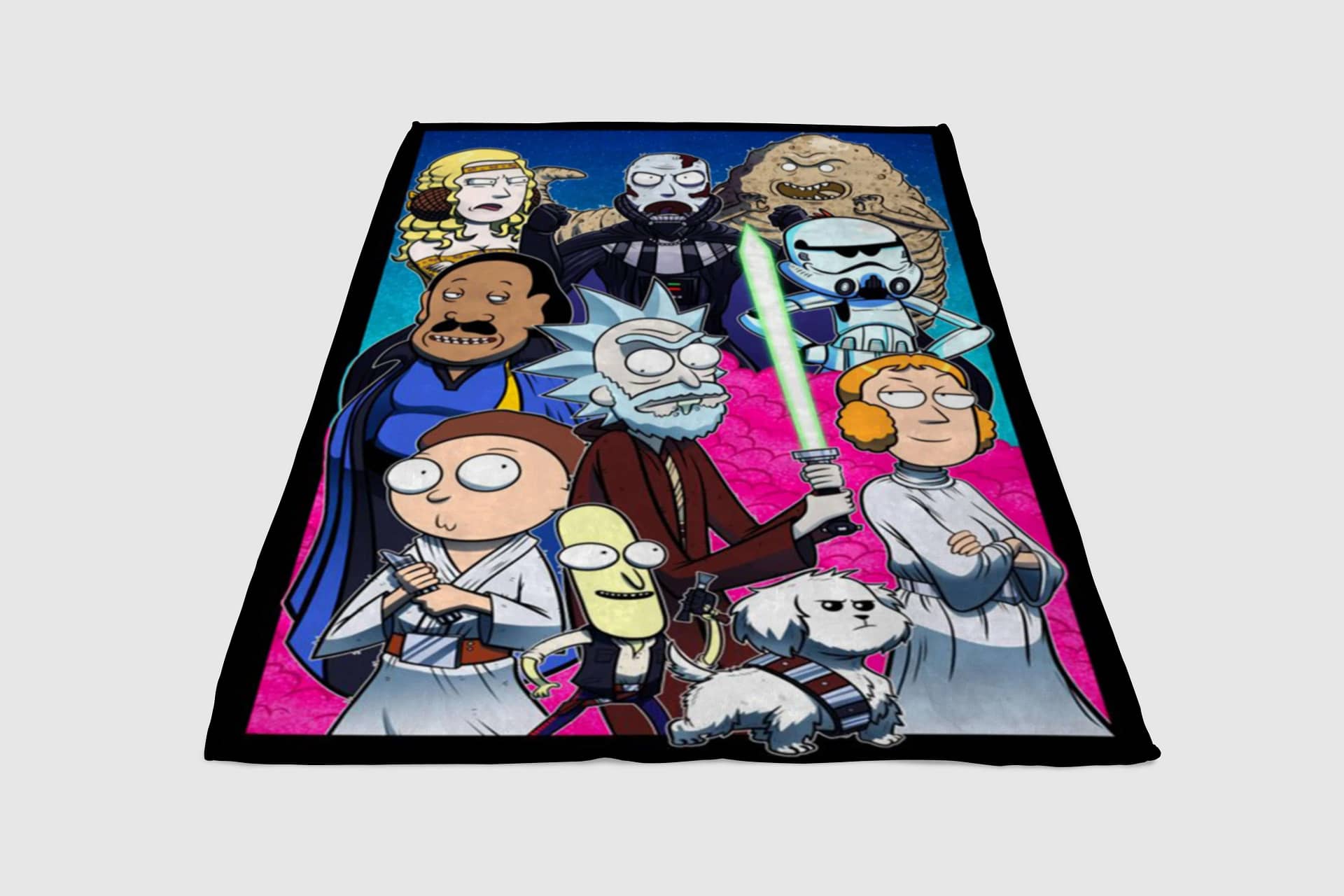 Rick And Morty Star Wars Fleece Blanket