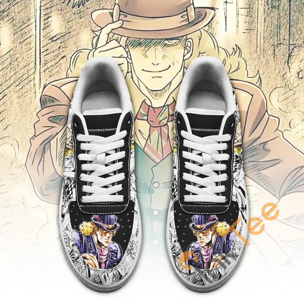 Robert Speedwagon Manga Style Jojo's Anime Fan Gift Amazon Nike Air Force Shoes