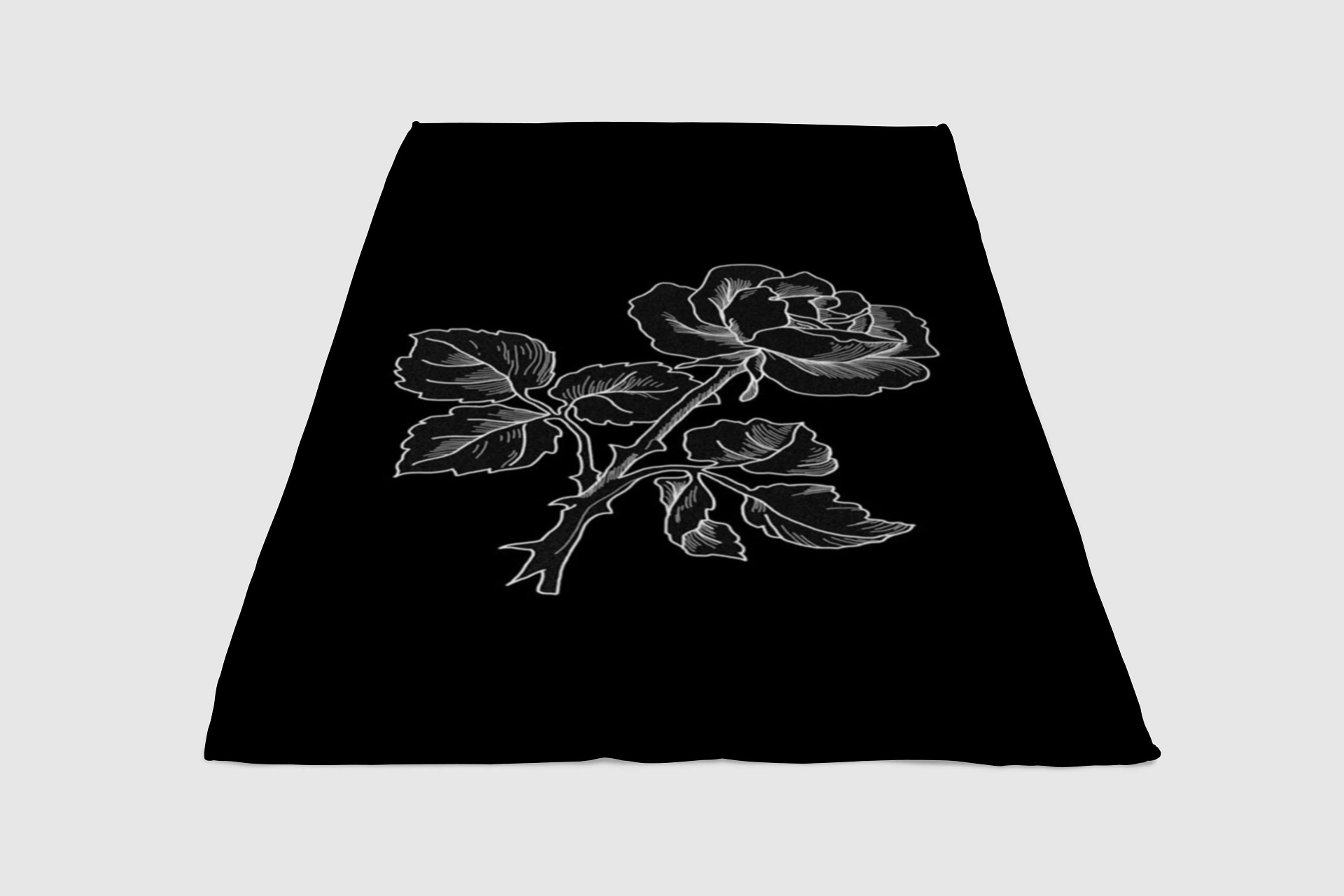 Rose Black And White Fleece Blanket