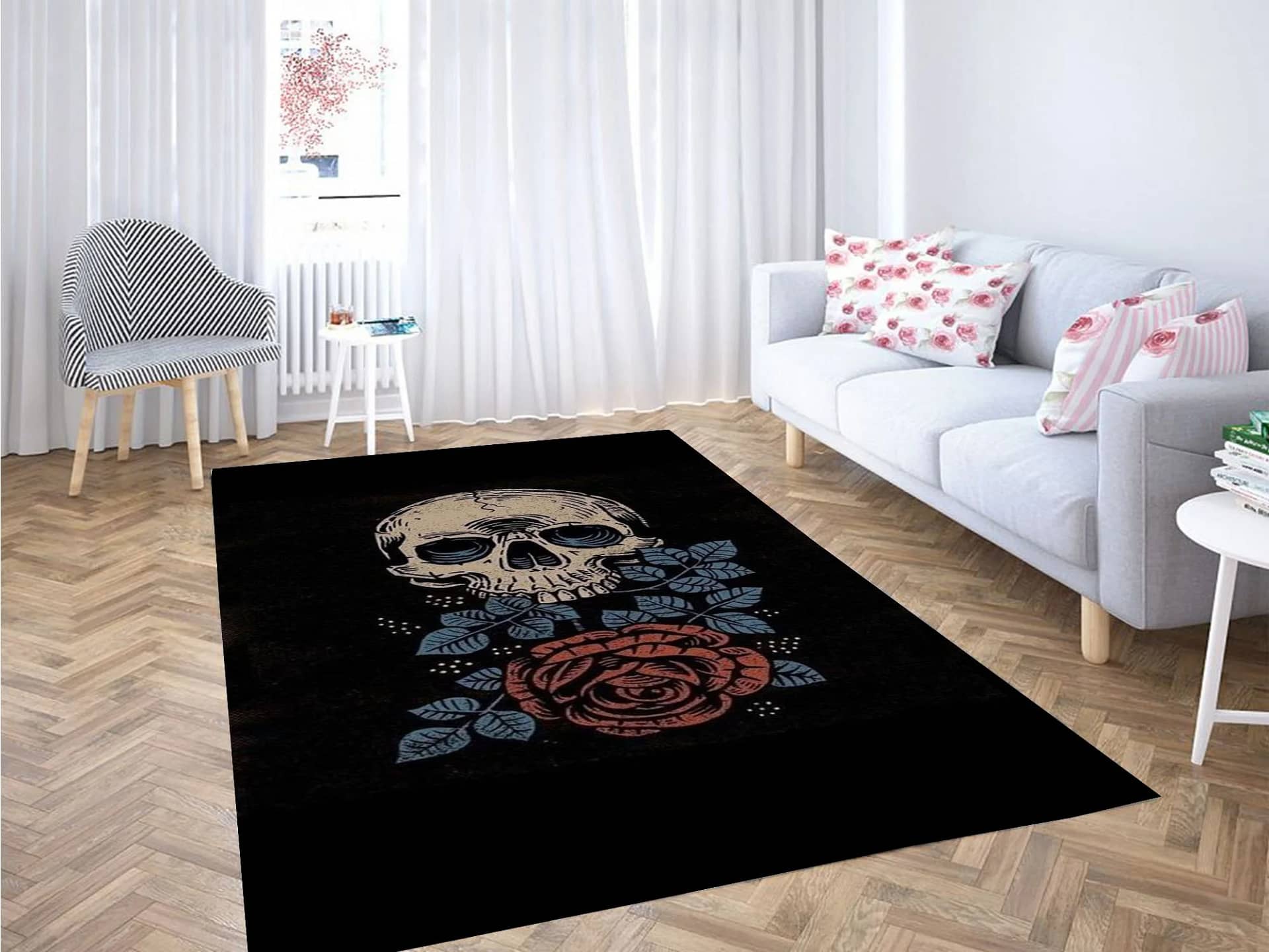 Rose Wallpaper Carpet Rug