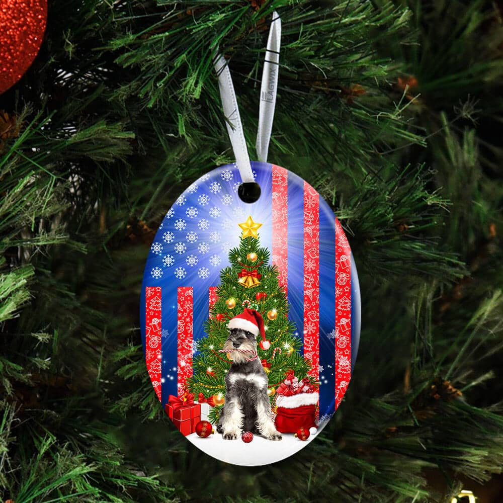 Schnauzer Christmas Ceramic Star Ornament Personalized Gifts