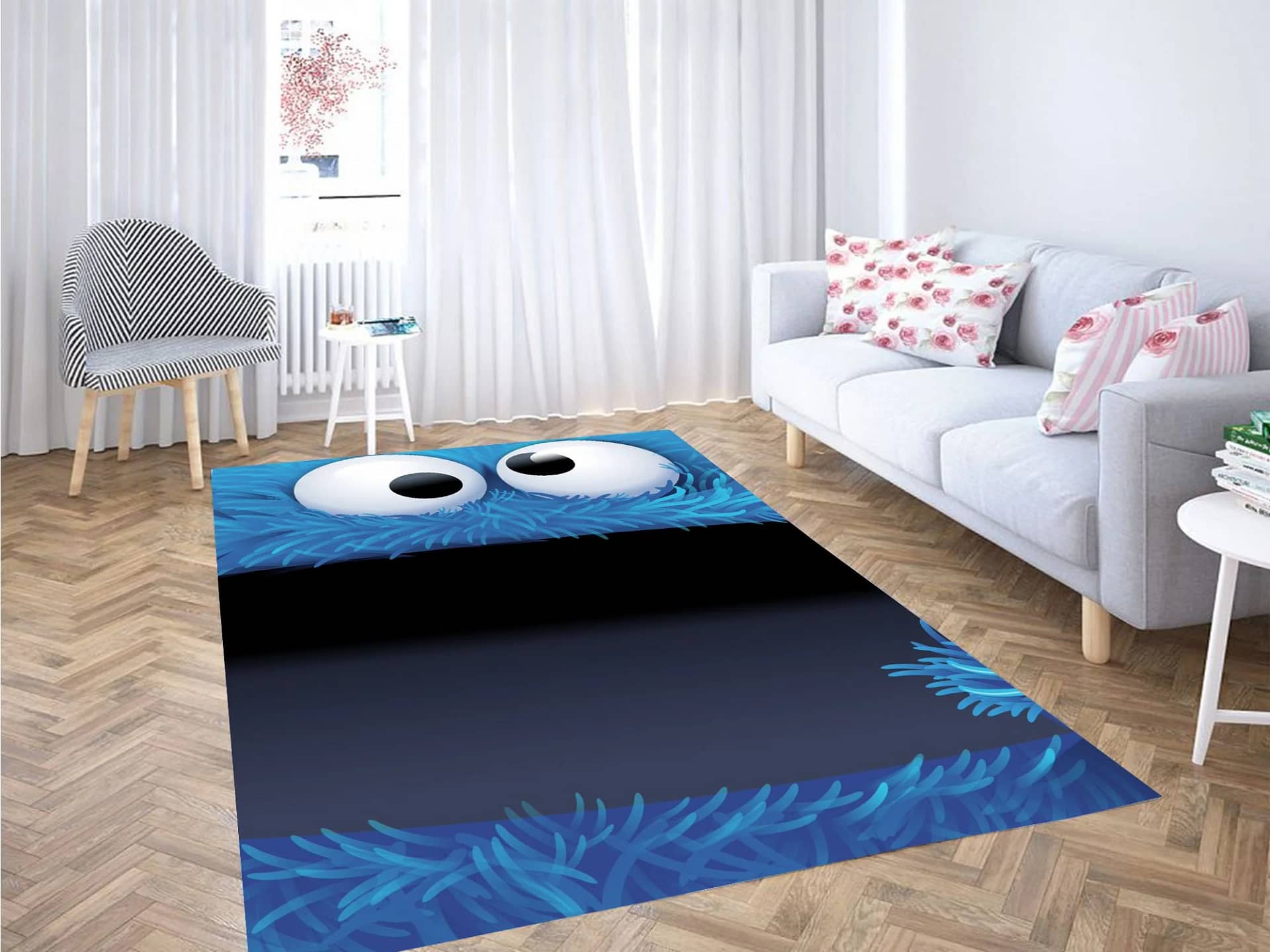 Sesame Street Blue Carpet Rug