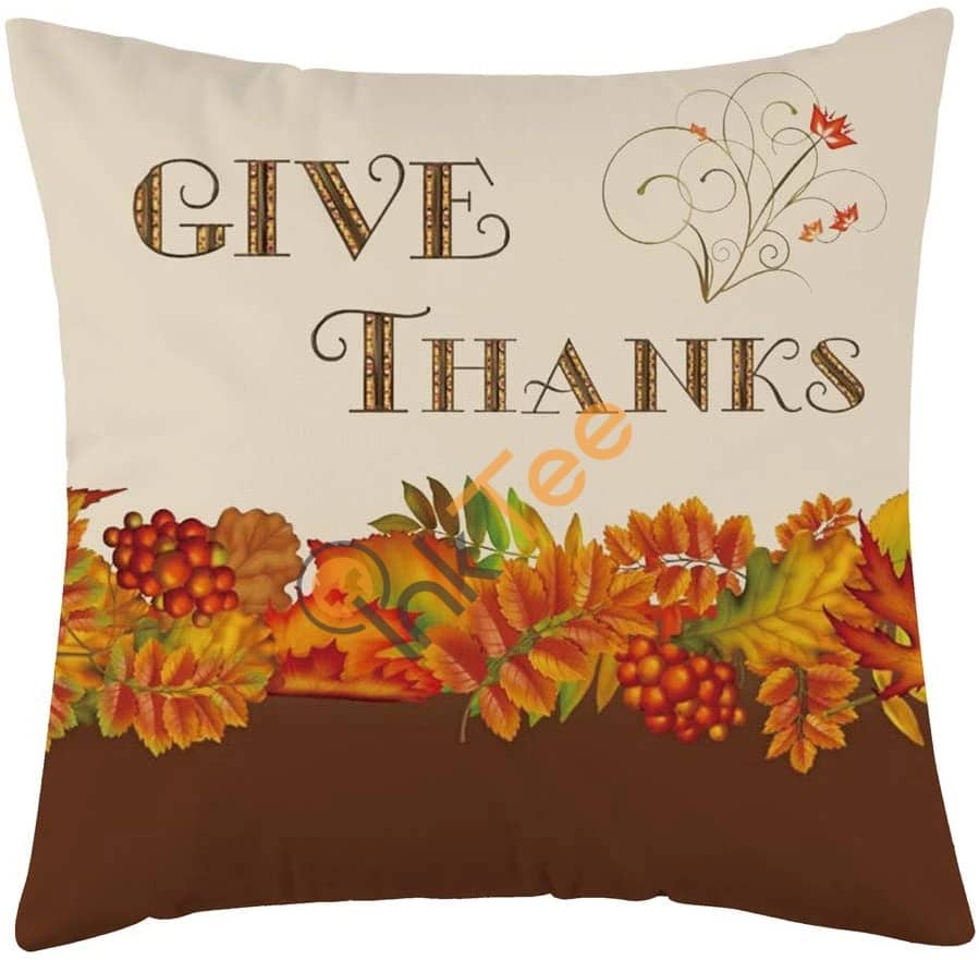 Inktee Store - Set Of 4 Thanksgiving Turkey Fall Throw Pillow Cover, Soft Flannel Autumn Decorative Personalized Gifts Image