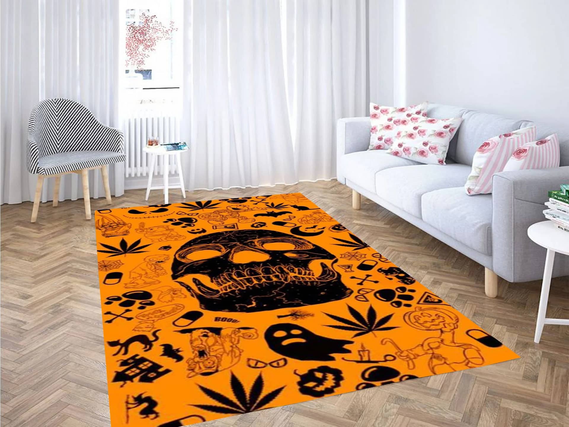 Skull Wallpaper Carpet Rug