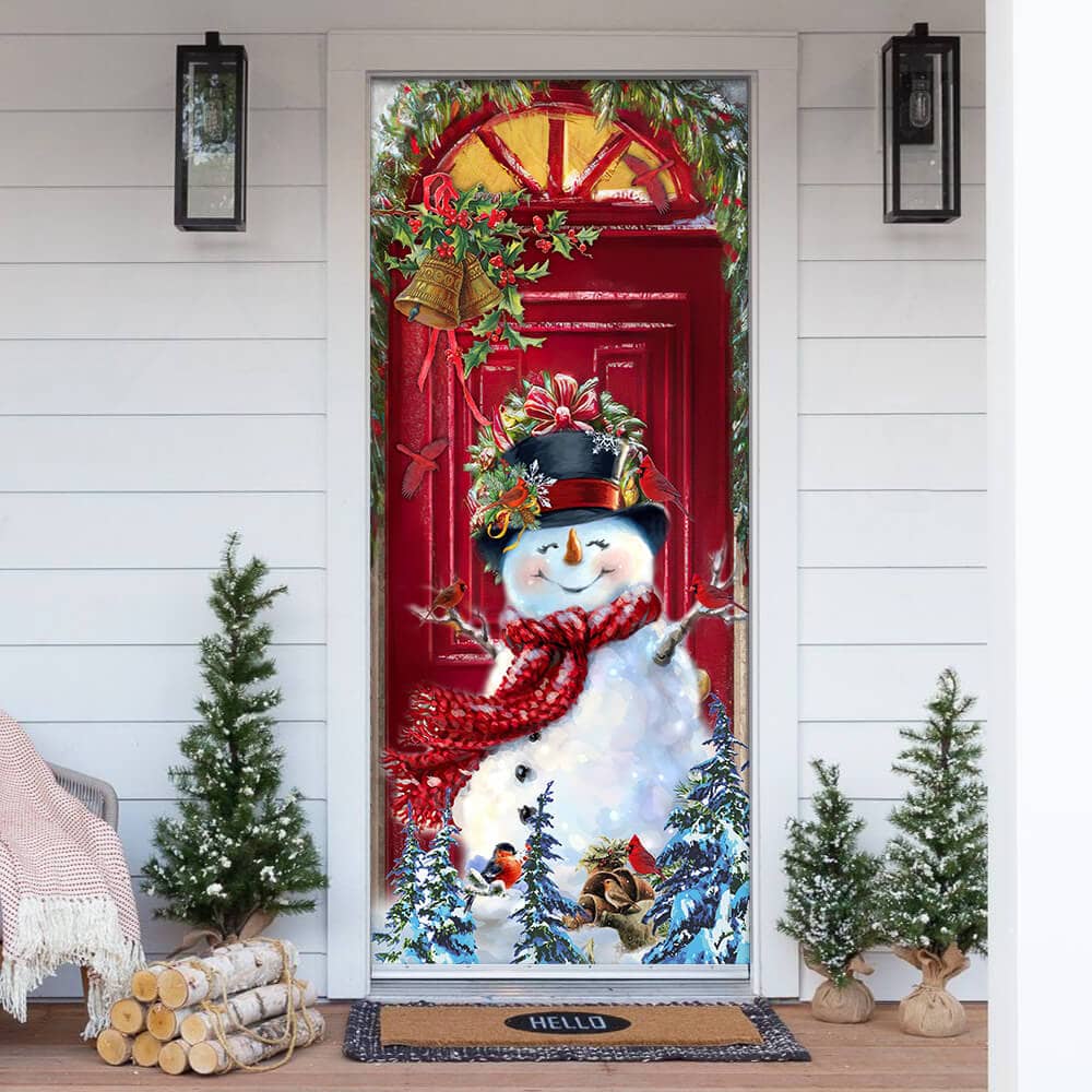 Snowman Christmas Door Cover