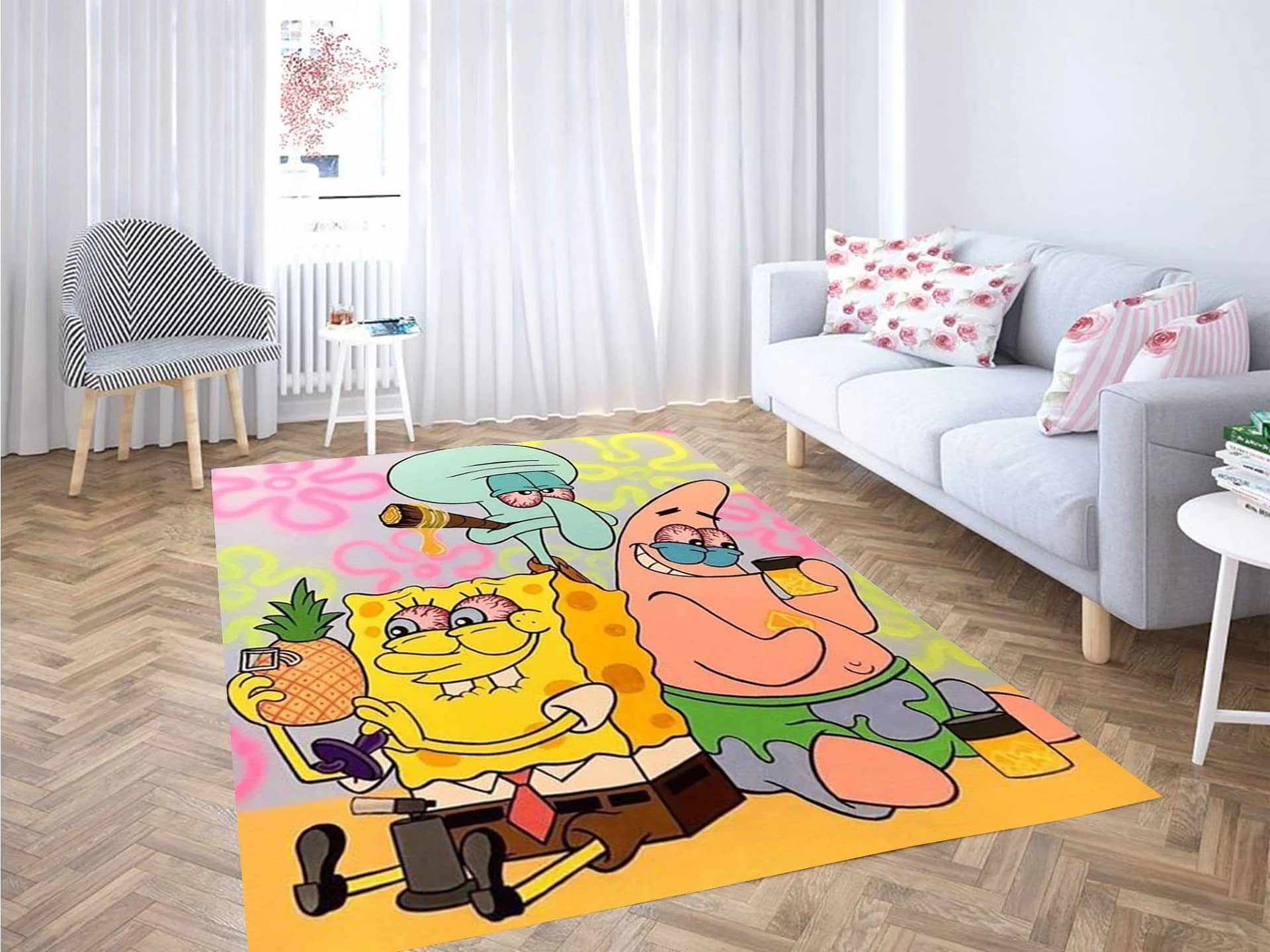 Spongebob Patrick And Squidward Carpet Rug