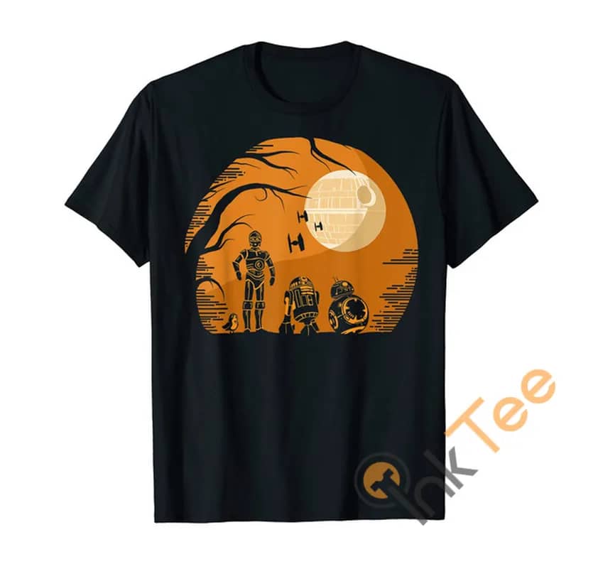 Star Wars Droids Halloween Orange Hue Death Star Men'S T Shirt