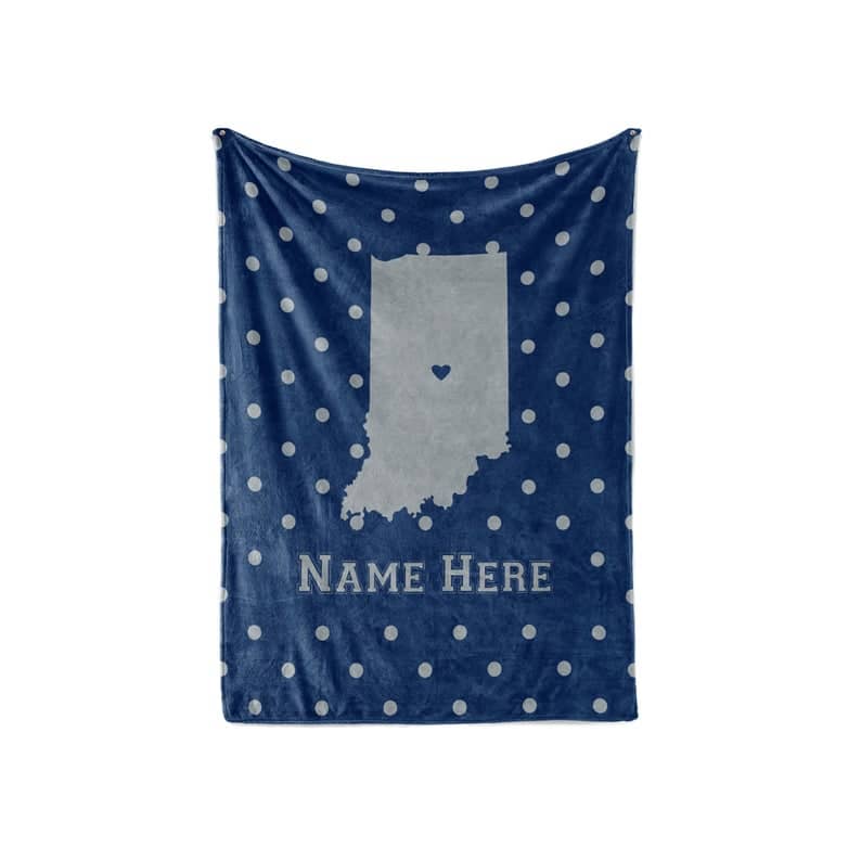 State Pride Series Indianapolis Indiana - Personalized Custom Fleece Or Sherpa Blankets With Your Family Name Fleece Blanket