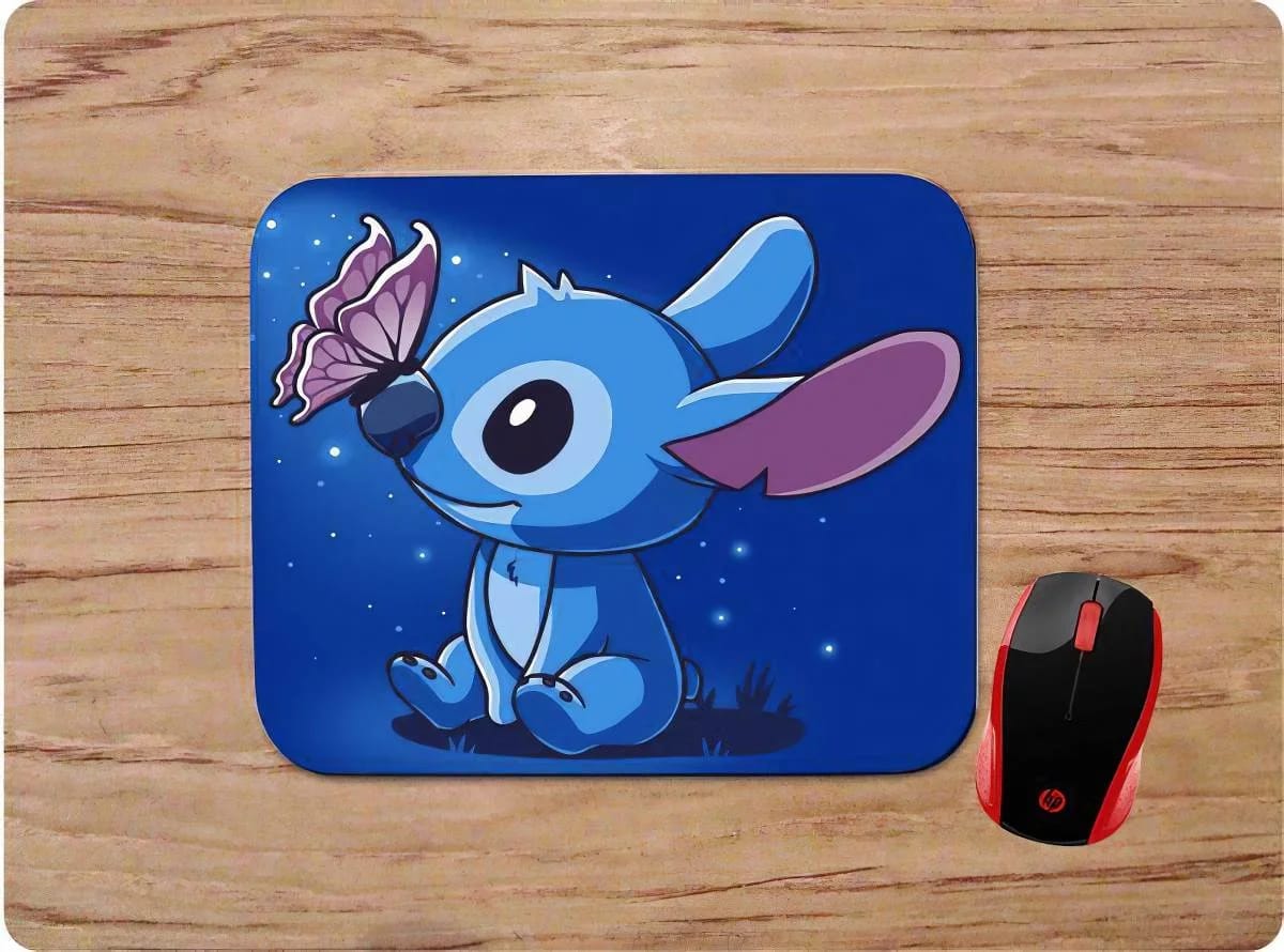 Stitch With Butterfly Mouse Pads