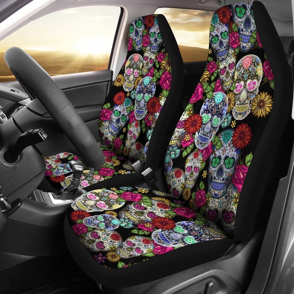 Sugar Skulls Colorfull Pattern Car Seat Covers