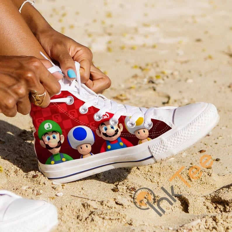 Super Mario Custom Nintendo Cartoon No 354 High Top Shoes