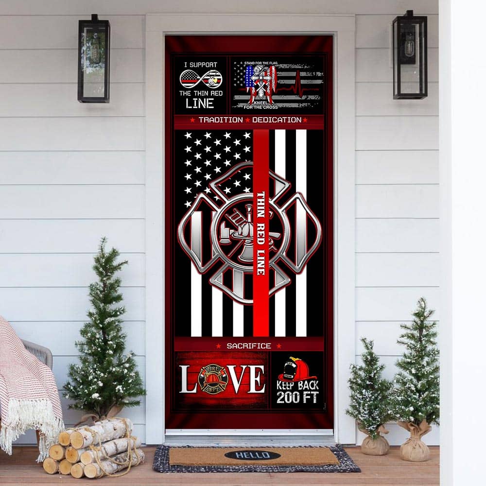 Support Thin Red Line Door Cover