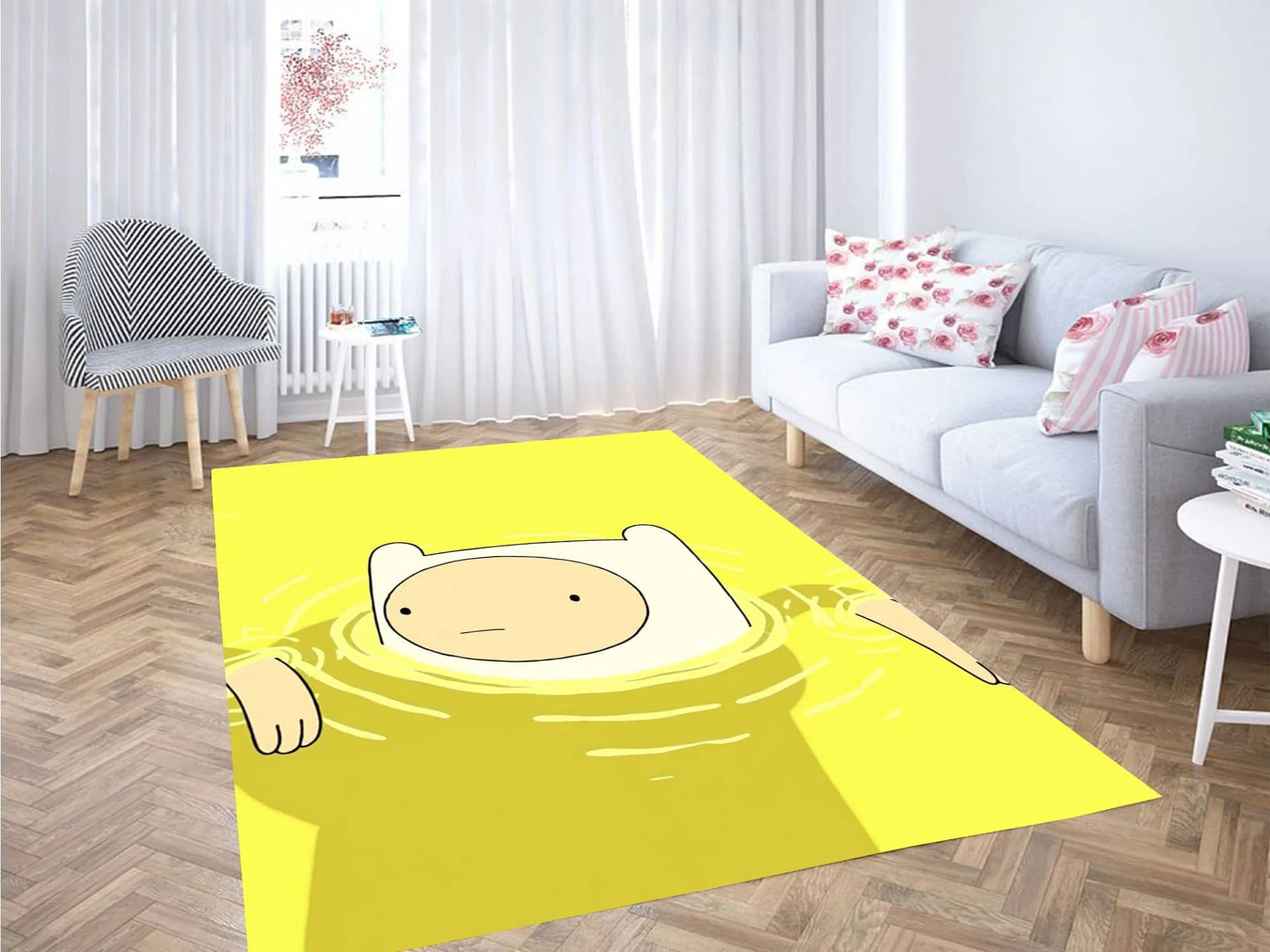 Swimming Adventure Time Finn Carpet Rug