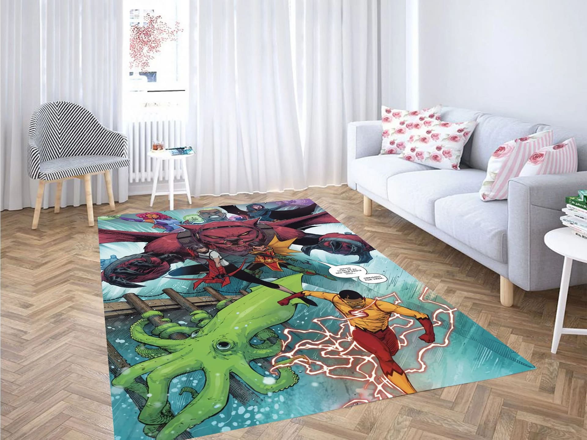 Teen Titans Comic Carpet Rug