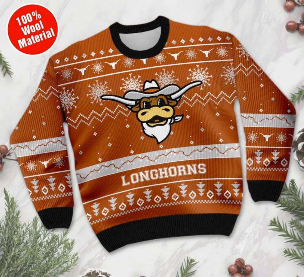 Inktee Store - Texas Longhorns Football Ugly Christmas Sweater Image