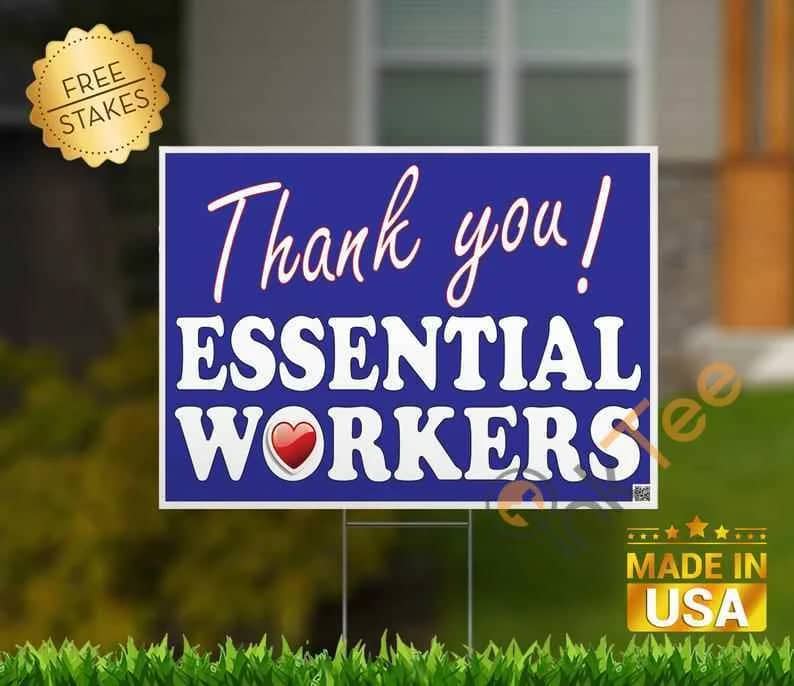 Thank You Essential Workers Yard Sign