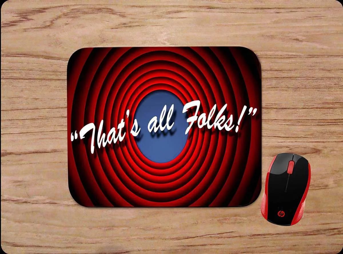 That's All Folks Classic Cartoon Home Pc Gaming Office Mouse Pads