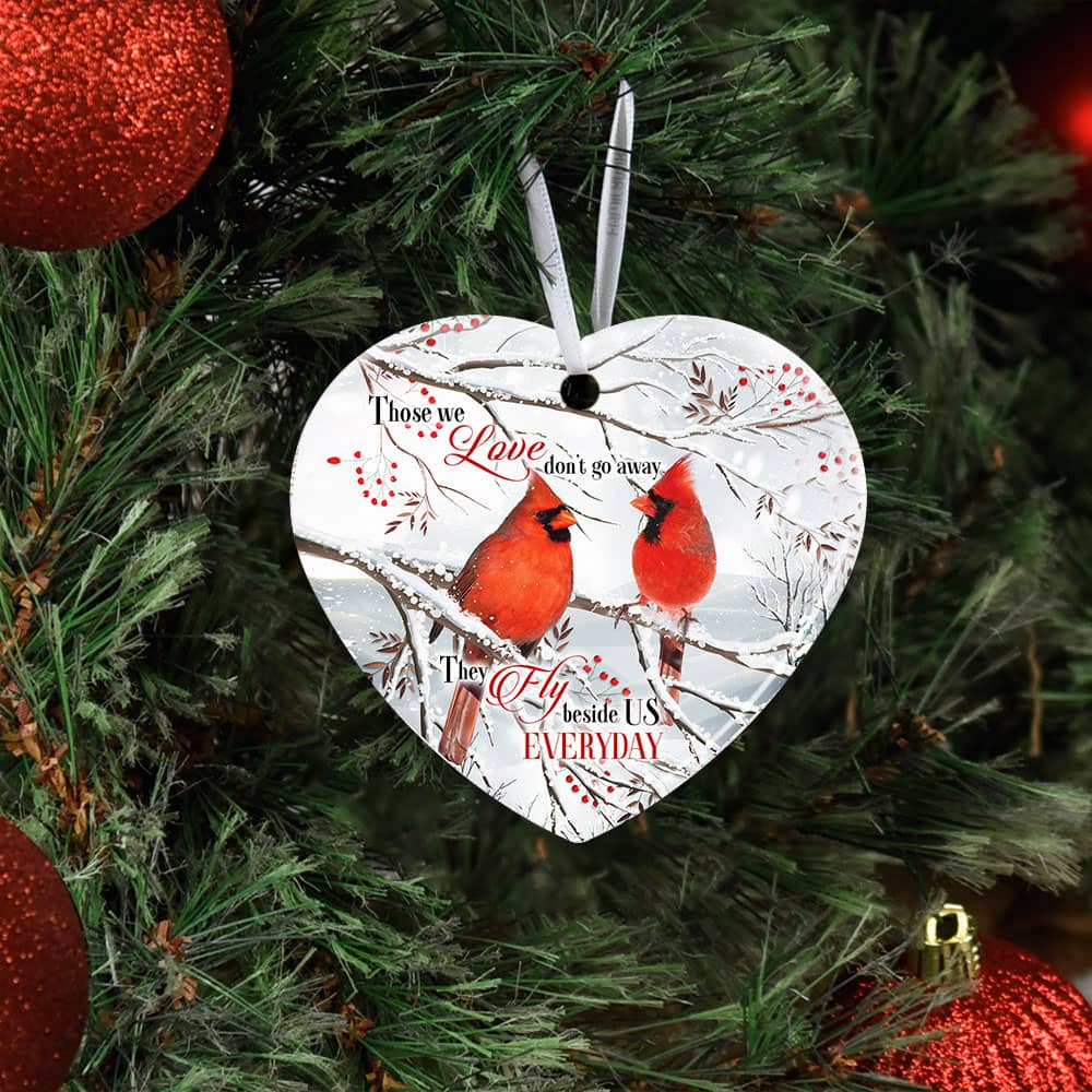 Those We Love Don�t Go Away Christmas Cardinal Ceramic Oval Ornament Personalized Gifts