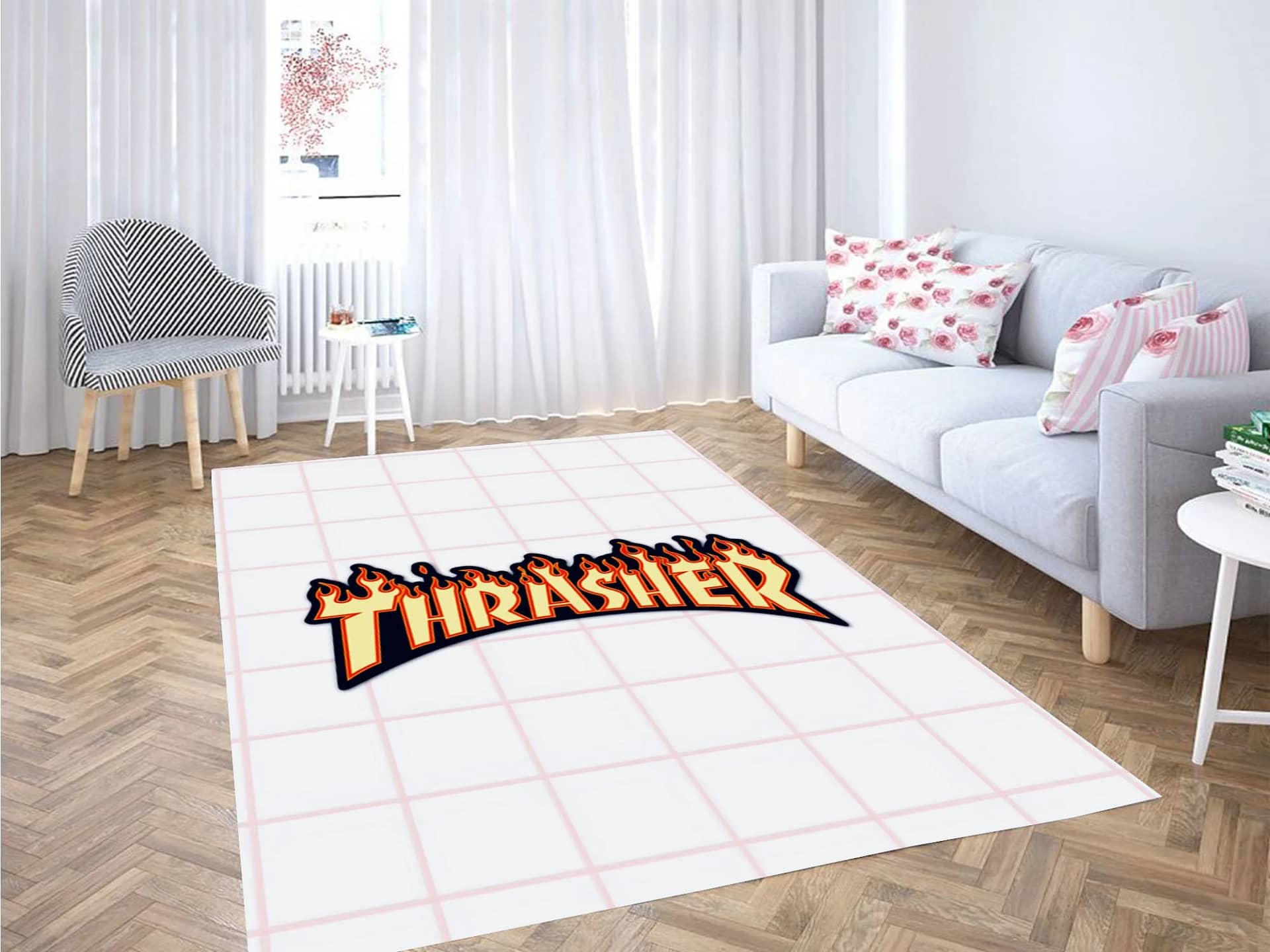 Thrasher Grid Carpet Rug