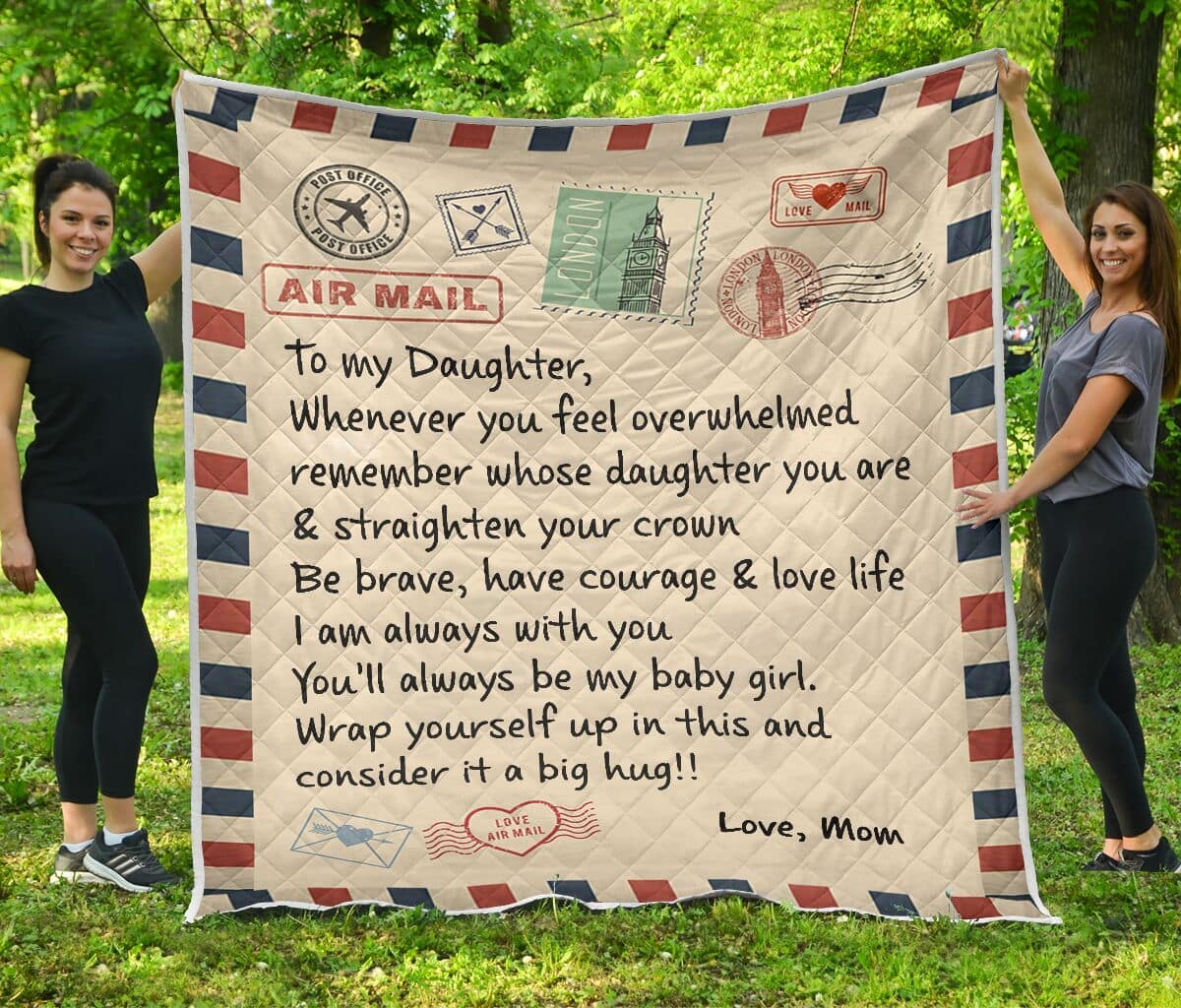 To My Daughter - Love Mom Quilt