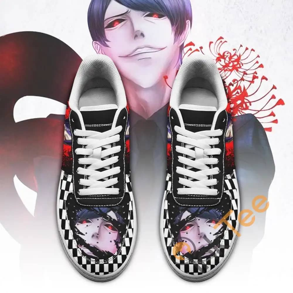 Tokyo Ghoul Tsukiyama Custom Checkerboard Anime Amazon Nike Air Force Shoes