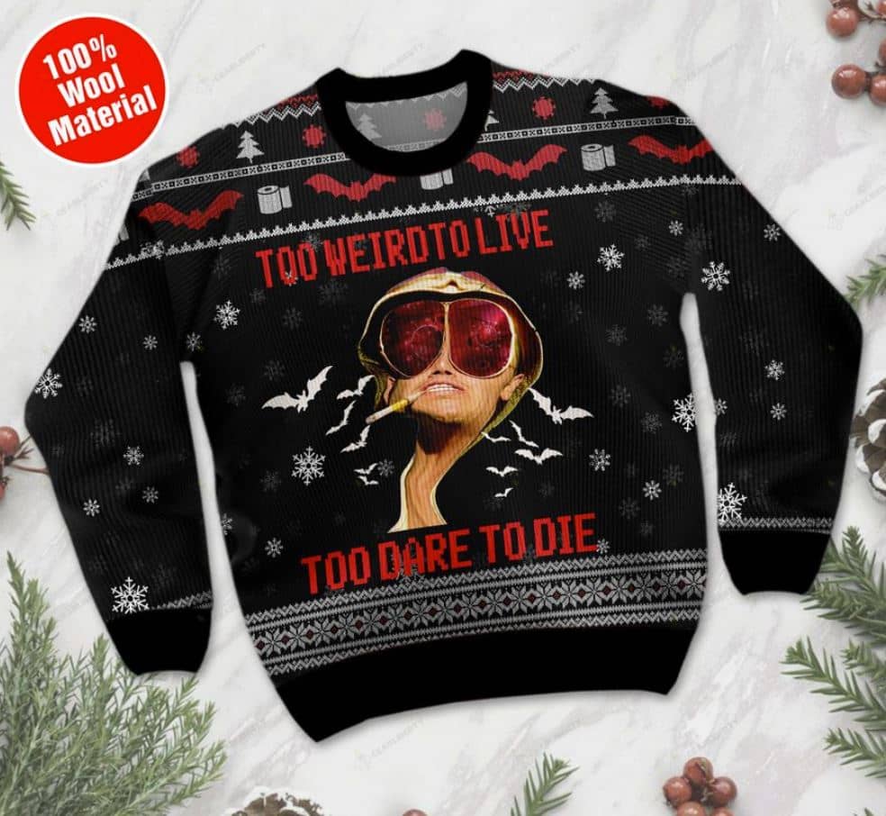 Inktee Store - Too Weird To Live Too Rare To Die Ugly Christmas Sweater Image