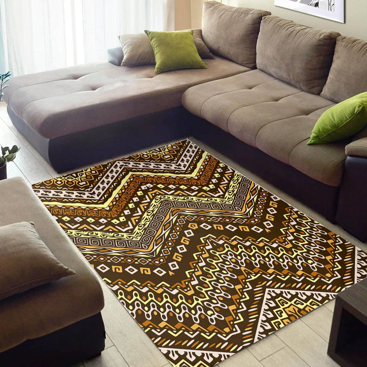 Trendy African Abstract Inspired Seamless Pattern Style Floor House Rug