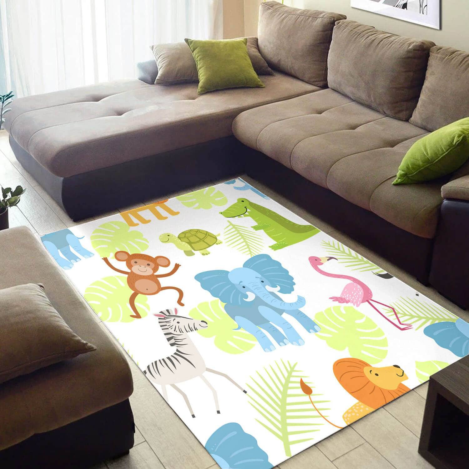 Trendy African American Adorable Inspired Animals Themed House Rug