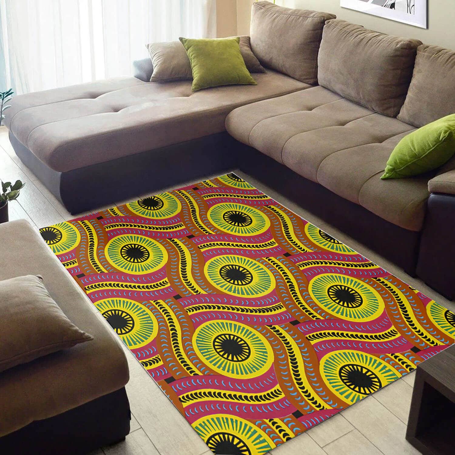 Trendy African American Beautiful Print Afrocentric Pattern Art Large Room Rug