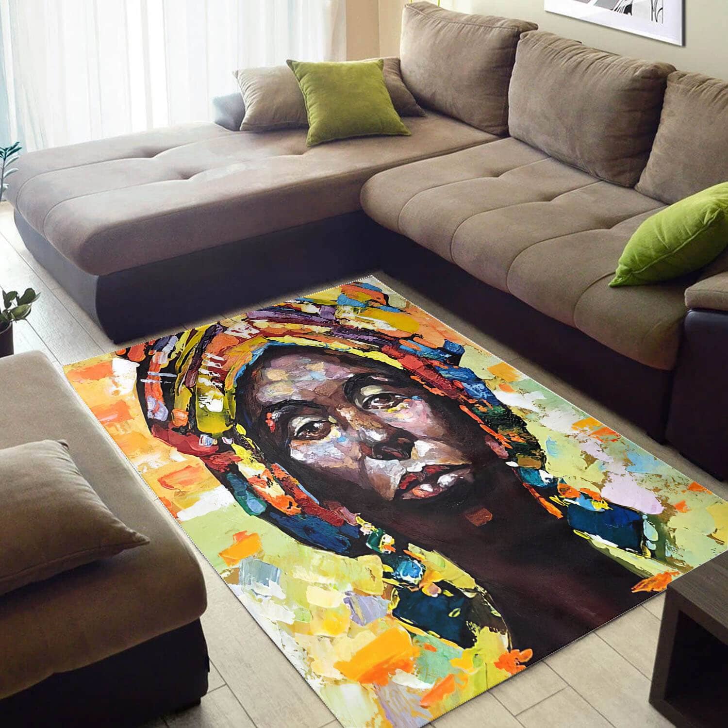 Trendy African American Beautiful Themed Black Girl Style Area Rug