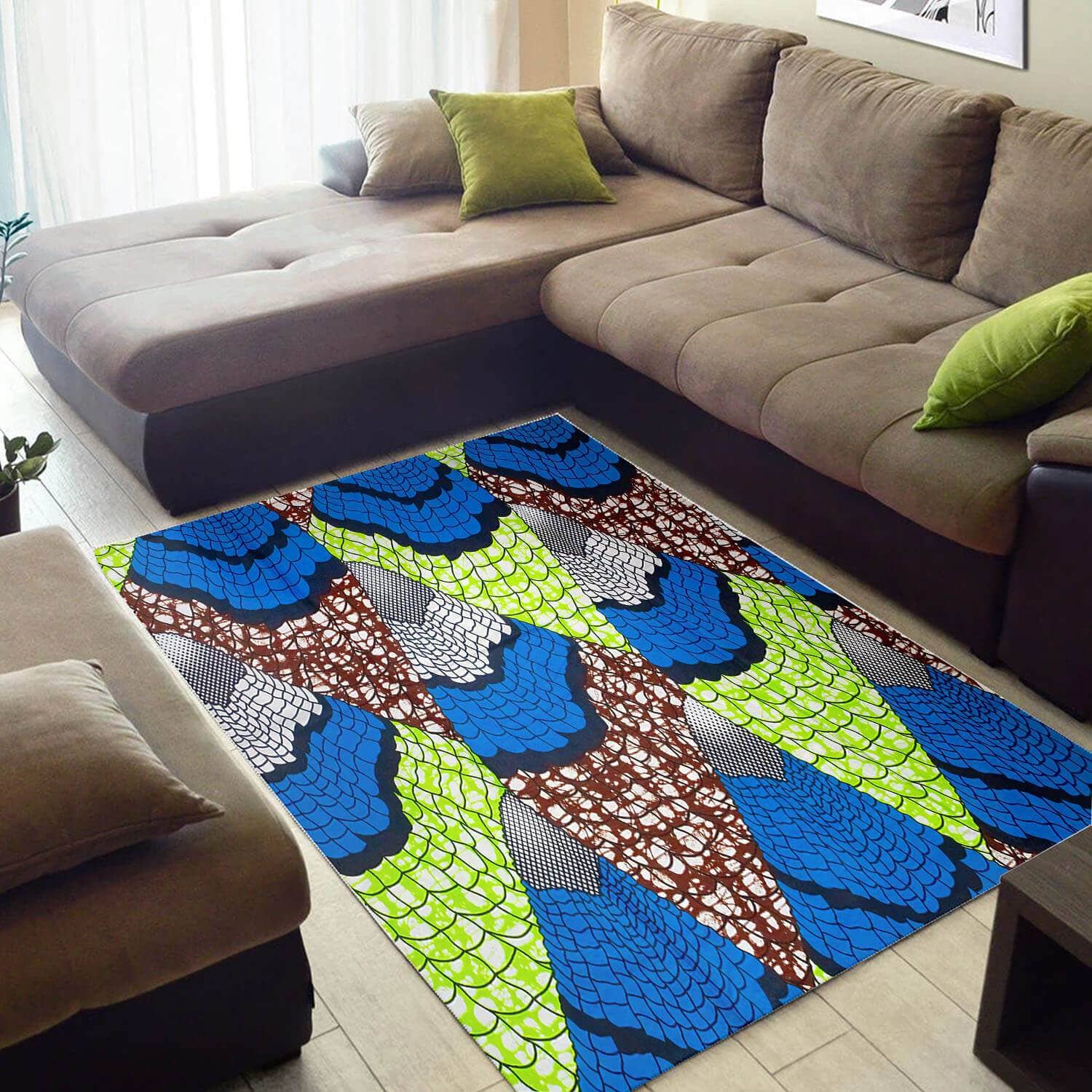 Trendy African American Colorful Afrocentric Pattern Art Style Floor Inspired Living Room Rug