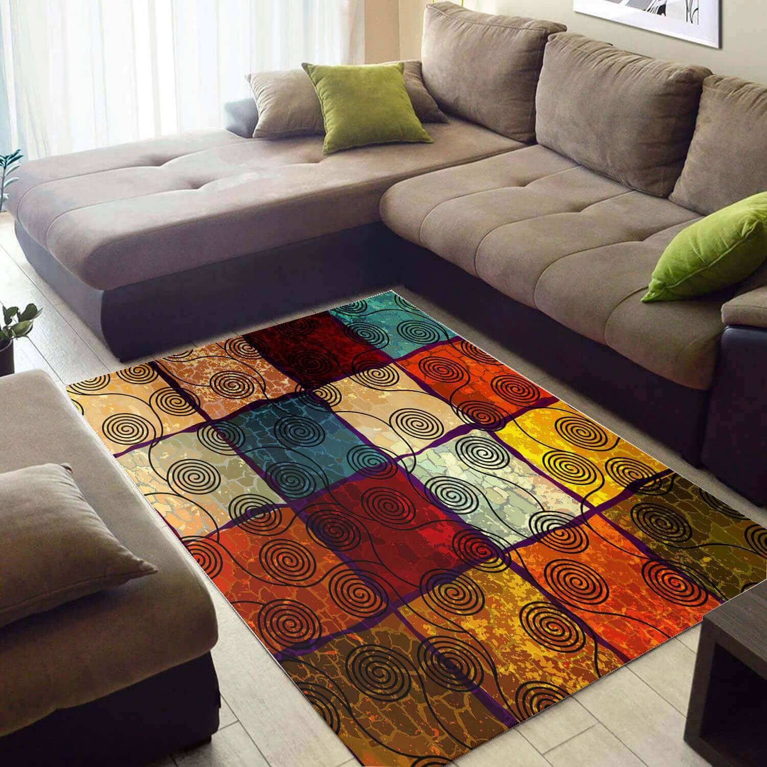 Trendy African American Colorful Black History Month Afrocentric Pattern Art Carpet House Rug