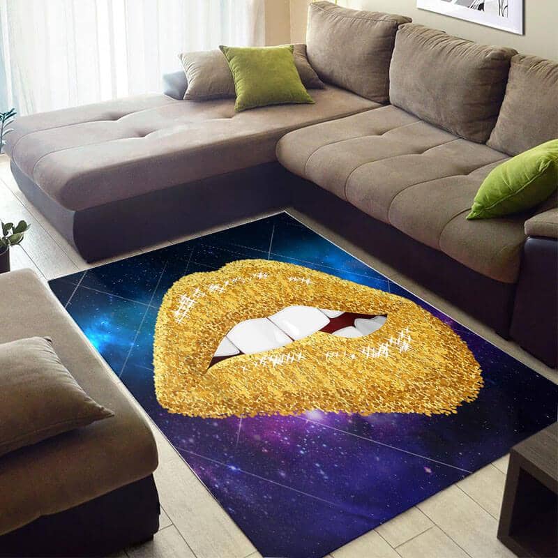 Trendy African American Cute Afro Lady Galaxy Lips Style Carpet Themed Home Rug