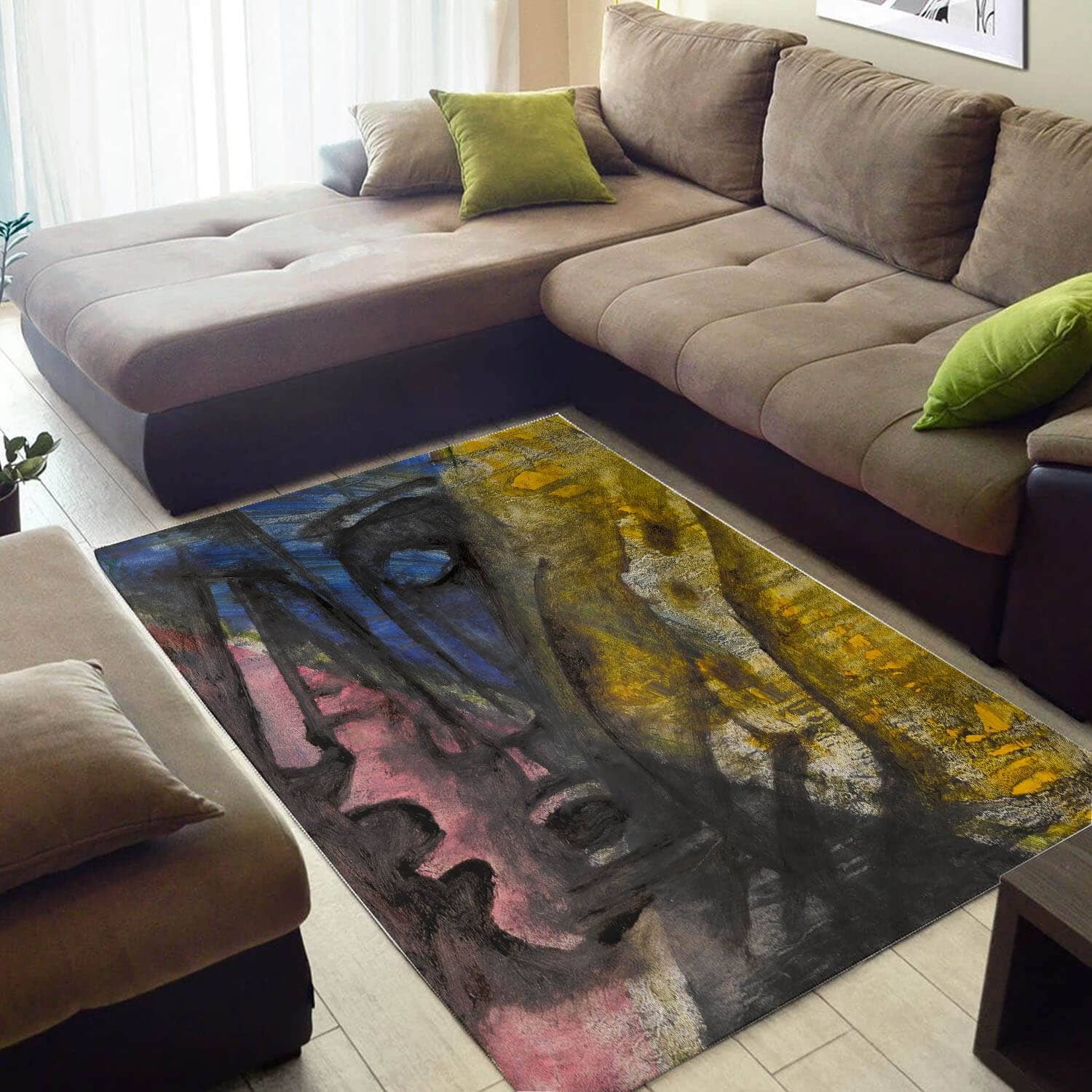 Trendy African American Graphic Afro Seamless Pattern Large Living Room Rug