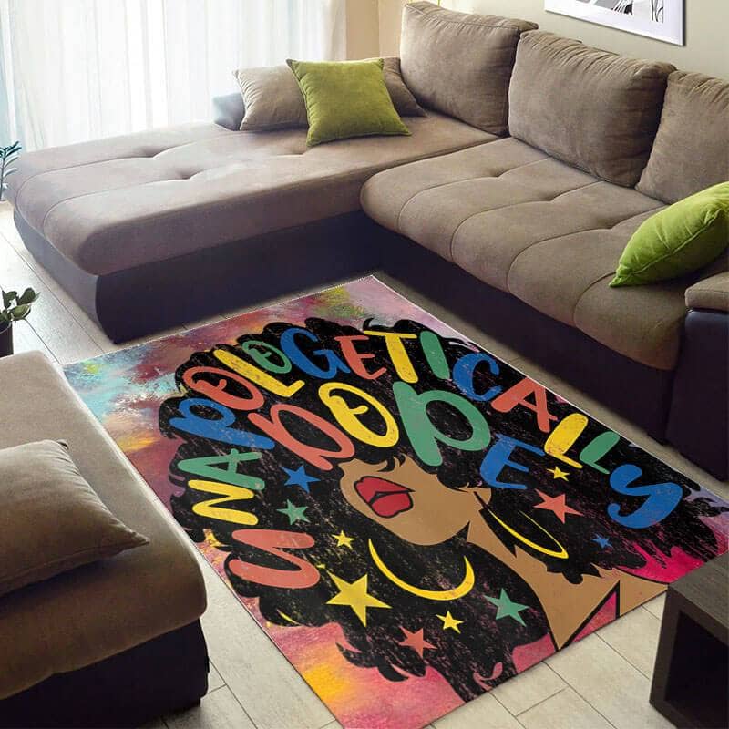 Trendy African American Pretty Themed Lady Unapologetic Design Floor Carpet Living Room Rug