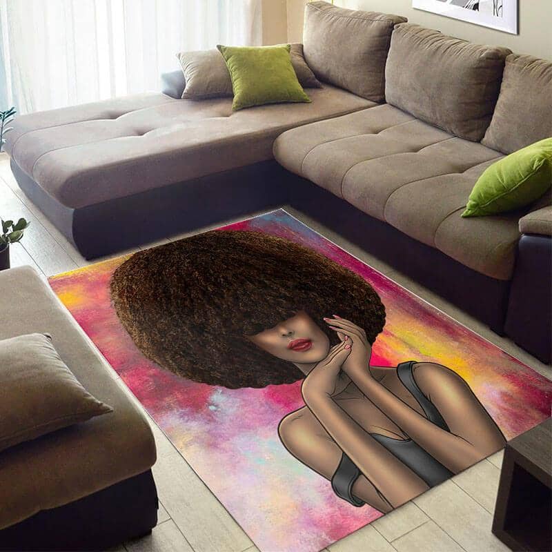 Trendy African Beautiful American Black Art Woman Themed Carpet Home Rug