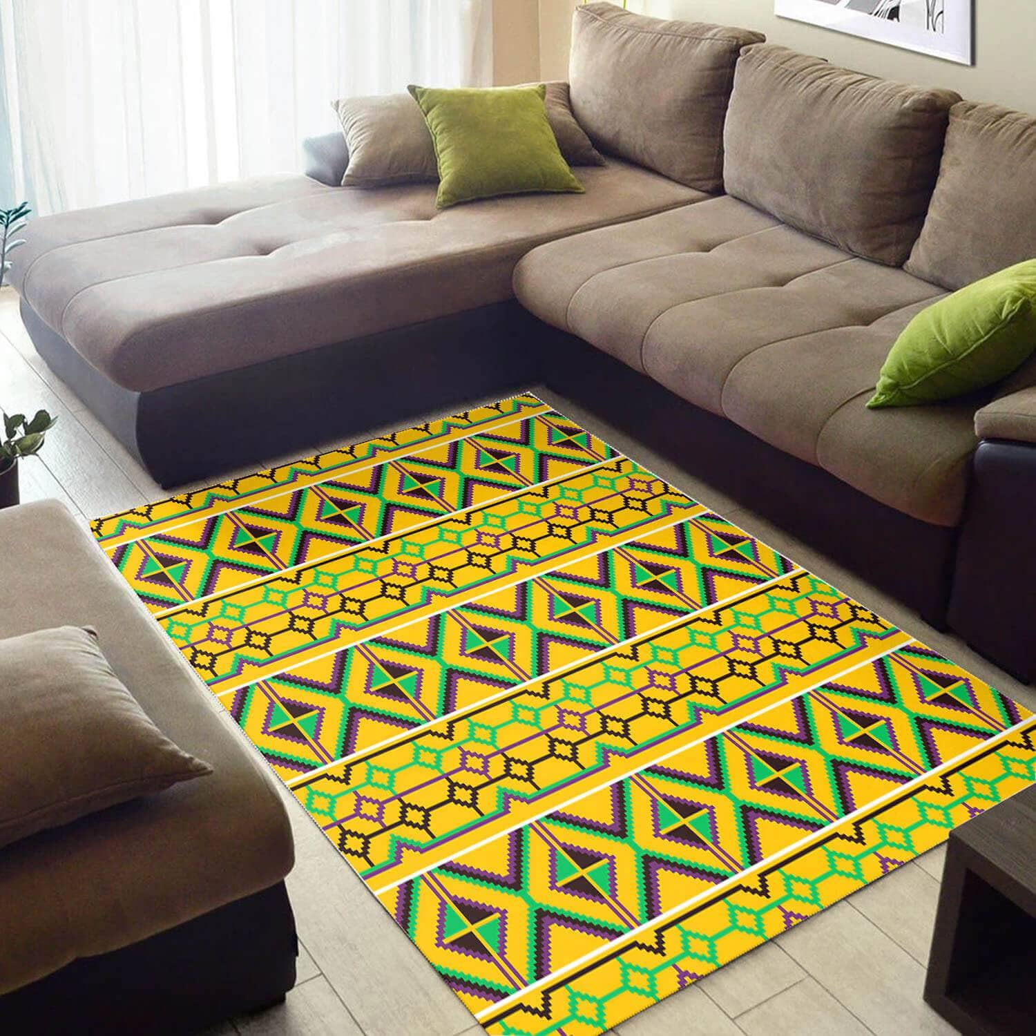 Trendy African Colorful Afro American Afrocentric Art Large House Rug