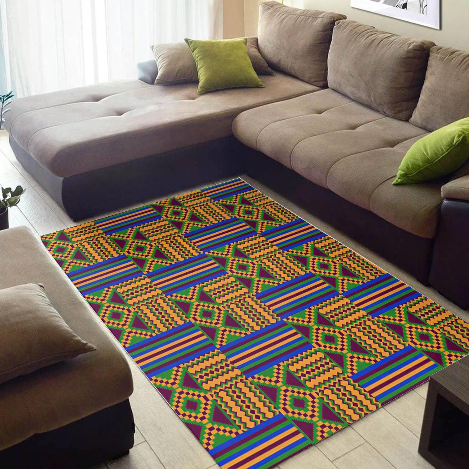 Trendy African Cute Inspired Afrocentric Art Themed Style Rug
