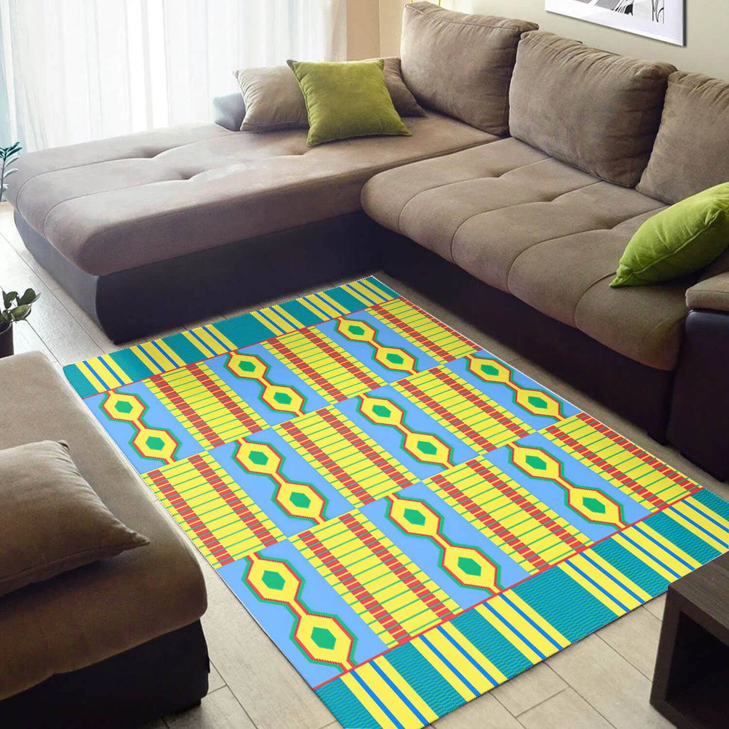 Trendy African Cute Inspired Afrocentric Pattern Art Large Room Rug