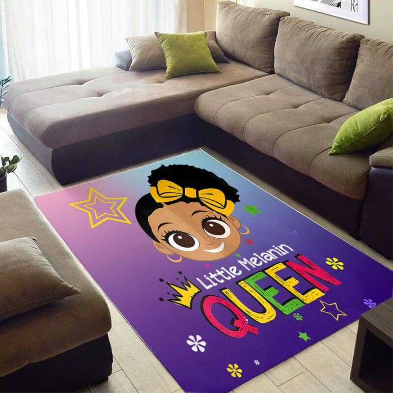 Trendy African Fancy American Black Art Girl Little Melanin Queen Design Floor Carpet Style Rug