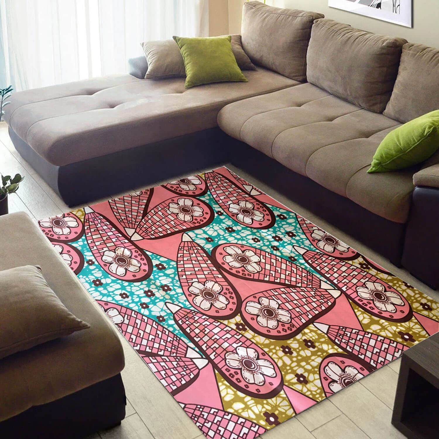 Trendy African Graphic Natural Hair Afrocentric Pattern Art Style Carpet House Rug