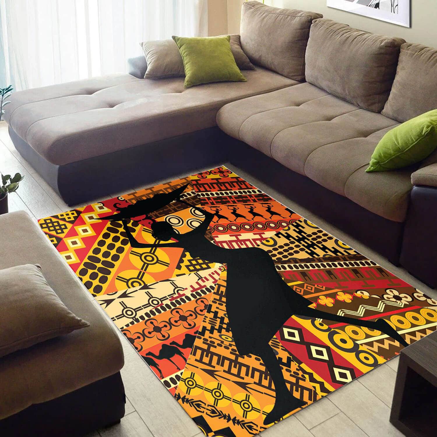 Trendy African Inspired Seamless Pattern Style Area Rug