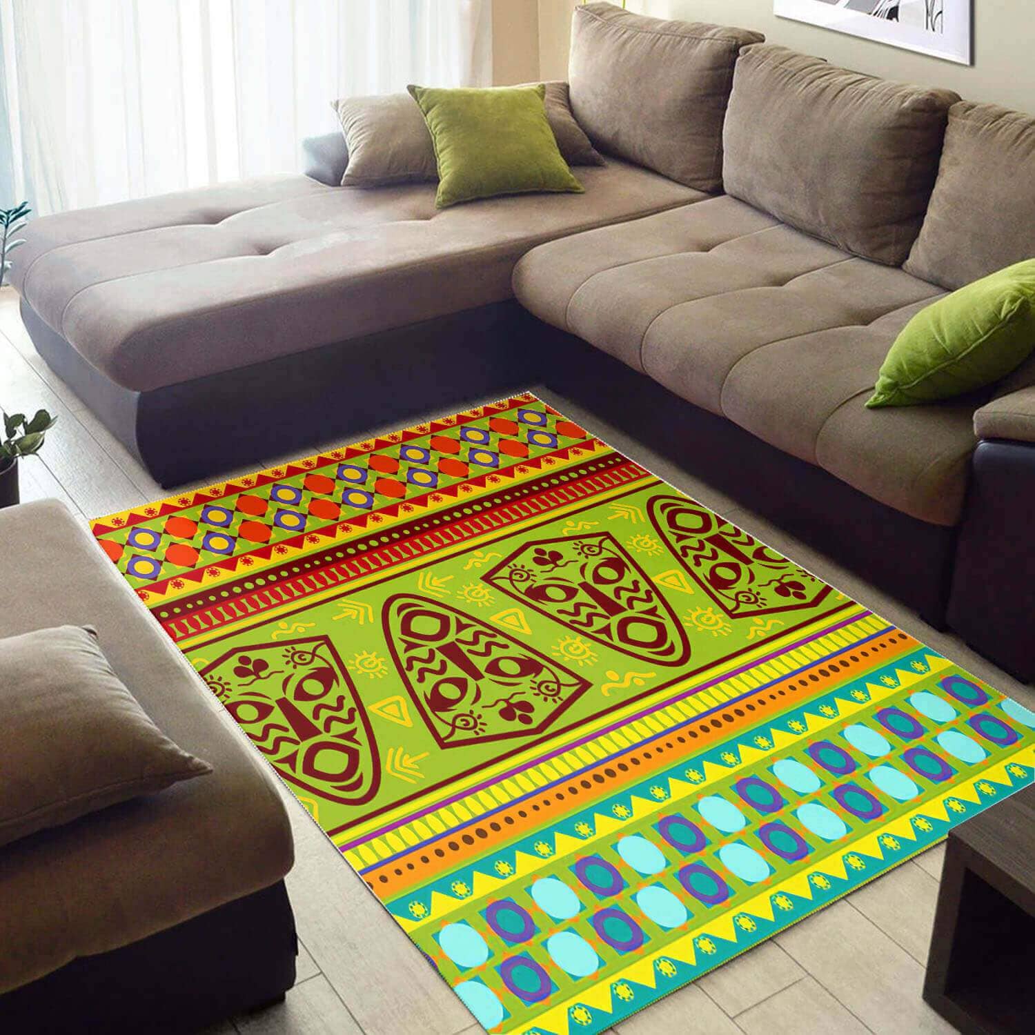 Trendy African Modern Style Ethnic Seamless Pattern Carpet Inspired Home Rug