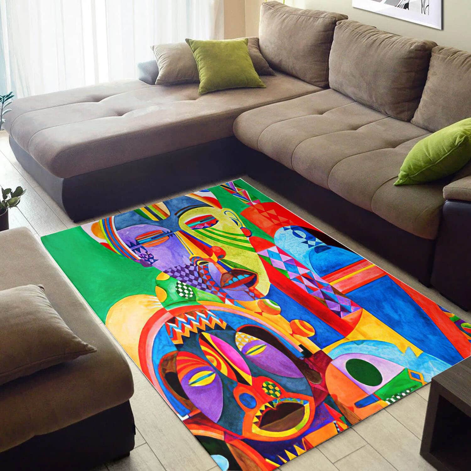 Trendy African Pretty Inspired Melanin Afro Woman Themed Living Room Rug