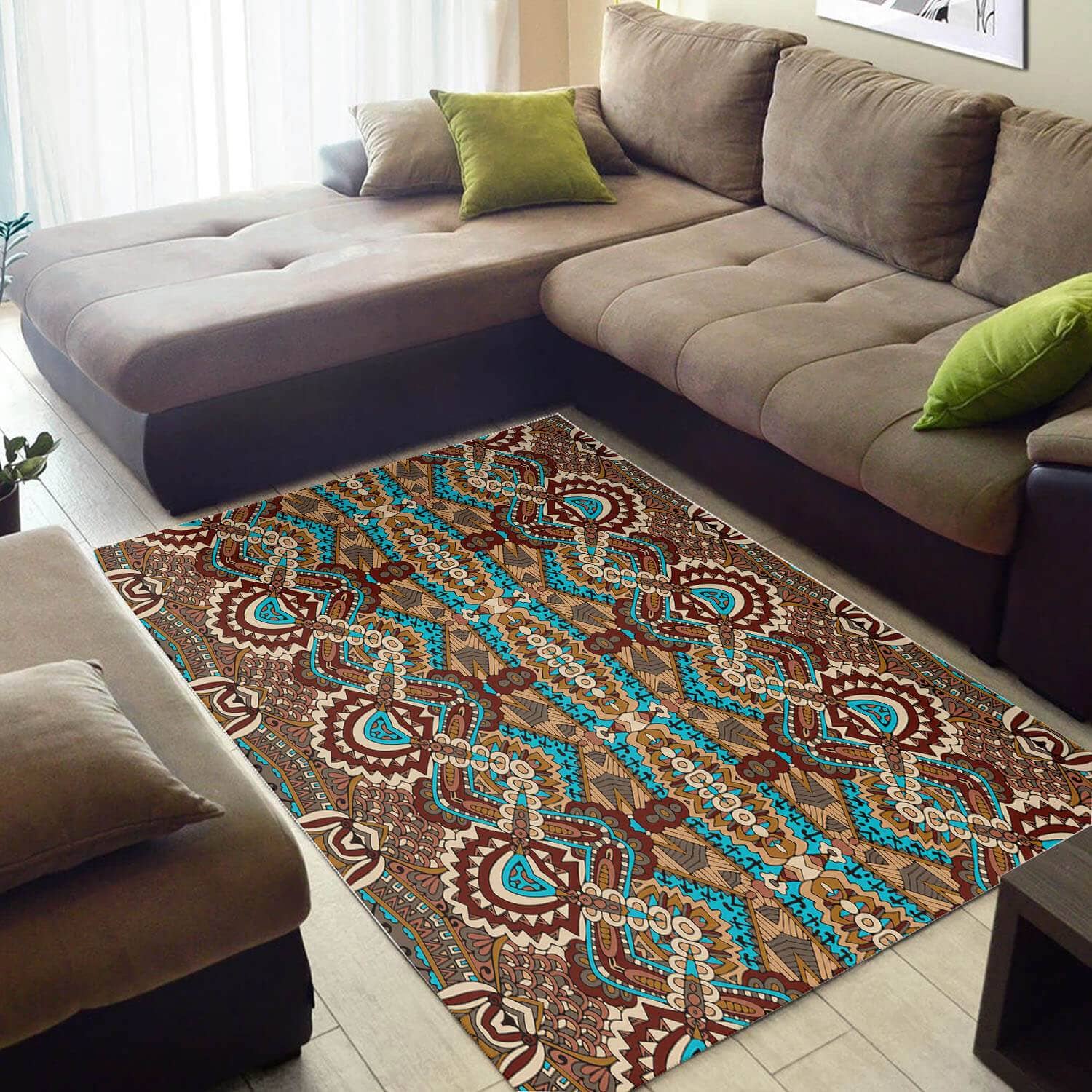 Trendy African Retro Print Afrocentric Pattern Art Carpet Themed Home Rug