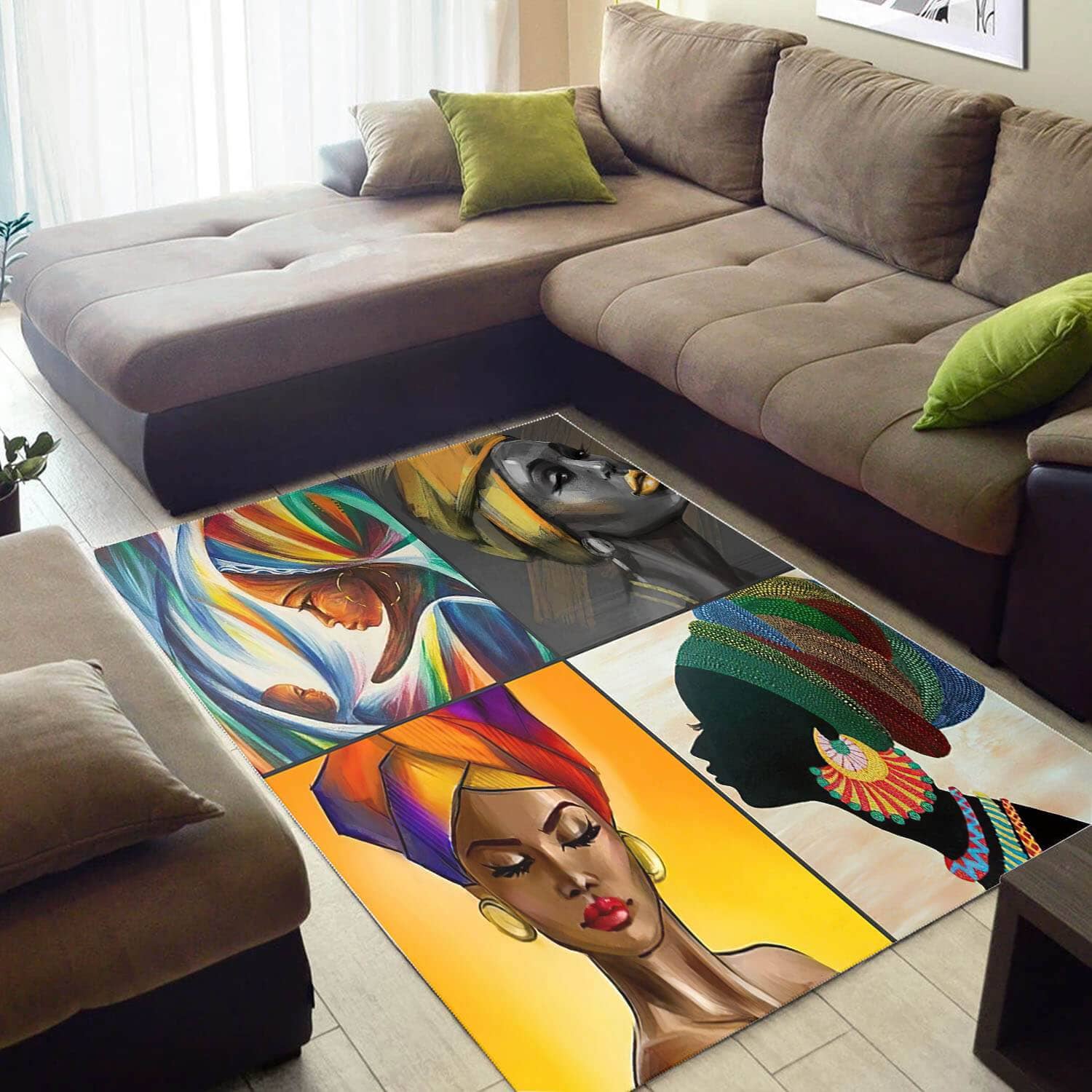 Trendy African Style Beautiful Melanin Afro Girl Carpet House Rug