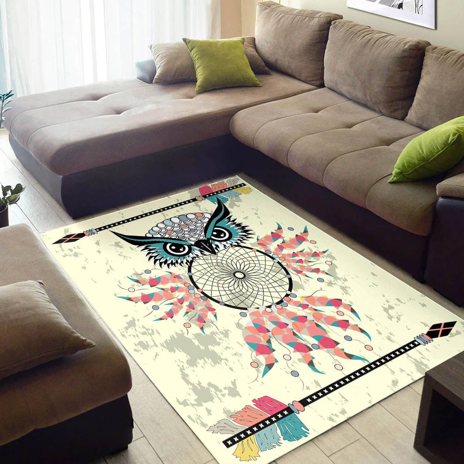 Trendy African Style Colorful Print Wildlife Animals Themed Carpet Rug